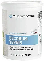 Лак для декоративных покрытий акриловый VINCENT DECOR Decorum Vernis gloss 1л