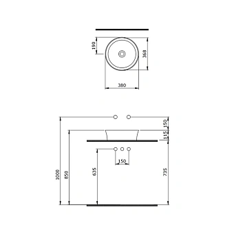 Раковина накладная BERGES Ego SL 181061 38,2х38,2см