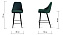 Барный стул AERO 43х49х97см велюр/сталь Dark Green