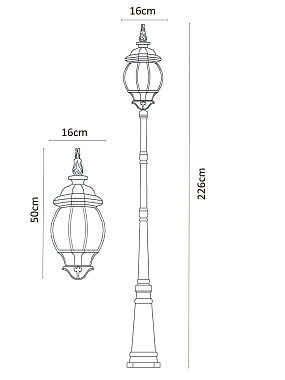 Светильник ландшафтный Arte Lamp ATLANTA A1047PA-1BG 75Вт IP23 E27 СТАРАЯ МЕДЬ