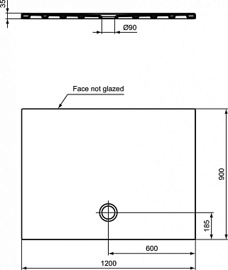 Душевой поддон IDEAL STANDARD STRADA T2577YK 90х120см