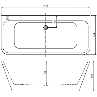 Ванна акриловая AQUANET Family 260056 170х75см отдельностоящая