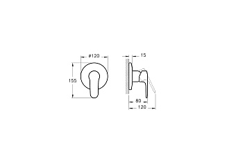 Смеситель для душа VITRA Root Round A42728EXP хром