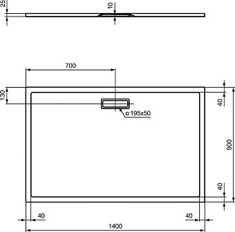 Душевой поддон IDEAL STANDARD ULTRAFLAT NEW T448401 90х140см