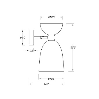 Светильник настенный Maytoni Cloches MOD113WL-01W 40Вт E14