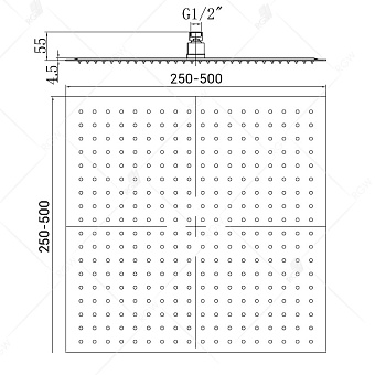 Верхний душ RGW Shower Panels 21148225-01 SP-82 хром