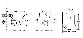 Унитаз подвесной Azario Grado AZ-0046-UQ безободковый с микролифтом