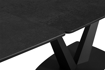 Кухонный стол раскладной AERO 85х120х76см закаленное стекло/керамика/сталь Carbon