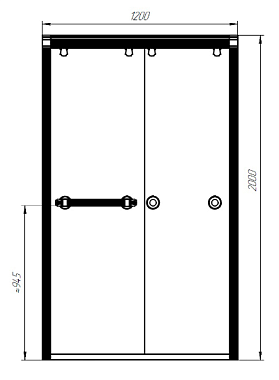 Душевая дверь RADOMIR Лацио 4-10-3-0-0-418 200х120см стекло с узором