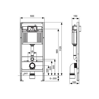 Комплект для установки подвесного унитаза Tece ТЕСЕambia 9400405 с панелью смыва хром
