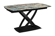 Кухонный стол раскладной AERO 88х140х76см закаленное стекло/керамика/сталь Malahit