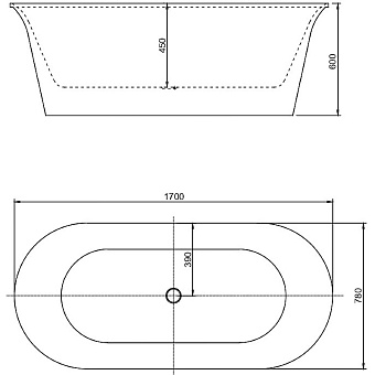 Ванна акриловая AQUANET Family 260053 170х78см отдельностоящая