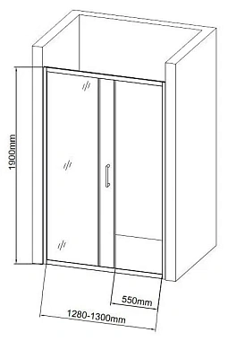 Душевая дверь AQUANET SD 209407 190х130см стекло прозрачное