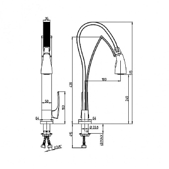 Смеситель для кухни Paini Hybrid HKCR557BYTKKM гибкий излив хром