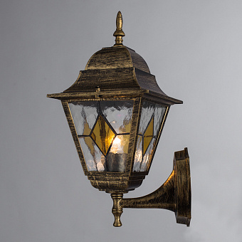 Светильник фасадный Arte Lamp BERLIN A1011AL-1BN 75Вт IP44 E27 золотой/чёрный