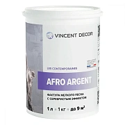 Декоративное покрытие VINCENT DECOR Afro Argent Фактура мелкого песка с серебристым эффектом 1кг