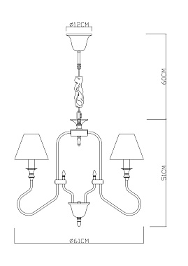 Люстра подвесная Arte Lamp AGIO A6086LM-5PB 40Вт 5 лампочек E14