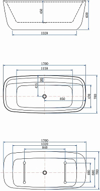 Ванна акриловая AQUANET Family 293080 170х78см отдельностоящая