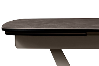 Кухонный стол раскладной AERO 85х120х76см закаленное стекло/керамика/сталь Latte