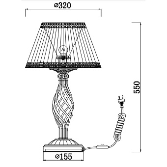 Настольная лампа Maytoni Grace RC247-TL-01-R 40Вт E14
