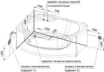 Ванна акриловая RADOMIR Монти 2-01-0-1-1-213 150х105см пристенная