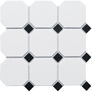 Керамическая мозаика Starmosaic Homework CLA006 Octagon big White/Black Matt 30х30см 1,08кв.м.