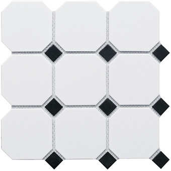 Керамическая мозаика Starmosaic Homework CLA006 Octagon big White/Black Matt 30х30см 1,08кв.м.