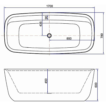 Ванна акриловая AQUANET Family 292984 170х78см отдельностоящая