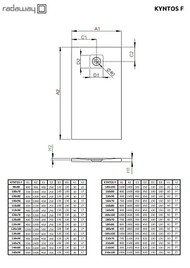 Душевой поддон RADAWAY Kyntos F 80х100см