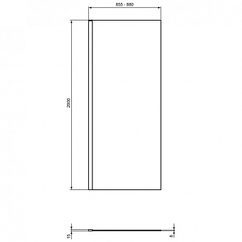 Реверсивная фиксированная панель 90 см Ideal Standard I.Life WetRoom T4871EO