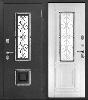 Входная дверь FERRONI Коттеджные Венеция 960х2050мм Антик серебро\Белый левая