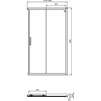 Душевая дверь IDEAL STANDARD CONNECT 2 K9264V3 195х120см стекло прозрачное