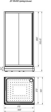 Душевая кабина RADOMIR ДРИМ 1-03-1-2-0-1210 90х100х195,5см стекло прозрачное