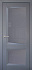 Межкомнатная дверь Uberture Perfecto 102 Серый бархат Экошпон 900х2000мм остеклённая