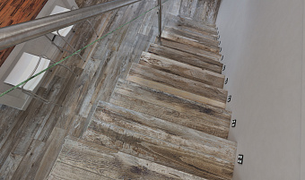 Плитка для ступеней ESTIMA Spanish Wood Steptrade/SP00_NR/30x120x10 белый 120х30см 0,36кв.м. матовая