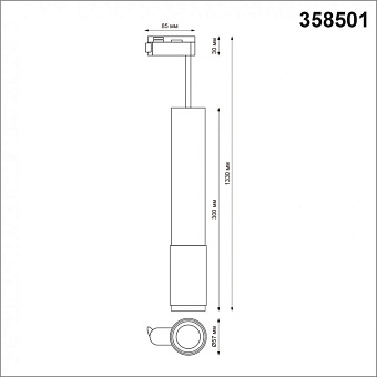 Трековый светильник Novotech PORT 358501 12Вт LED чёрный для однофазного трека