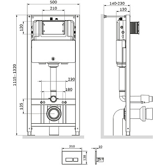 Комплект для установки подвесного унитаза AM-PM Pro S I012704.7051 с панелью смыва хром глянцевый