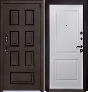 Входная дверь АНТАРЕС Бруно Z0000005921 970х2050мм Муар с разноцветными блестками темно-коричневый\Белый правая