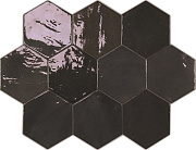 Настенная плитка WOW Zellige Hexa 122087 Graphite 10,8х12,4см 0,382кв.м. глянцевая