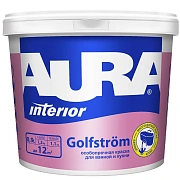 Краска для стен и потолков матовая Aura(Eskaro) Golfstrom Белый основа A 0,9л