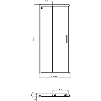 Душевая дверь IDEAL STANDARD CONNECT 2 K966801 195х90см стекло прозрачное