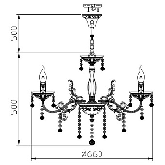 Люстра подвесная Maytoni Bellona ARM386-06-W 360Вт 6 лампочек E14