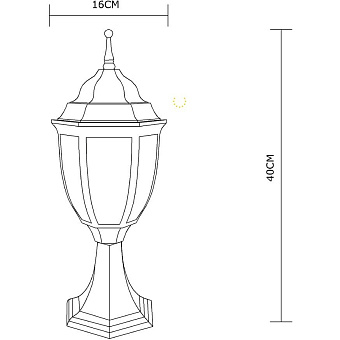 Светильник ландшафтный Arte Lamp PEGASUS A3151FN-1BN 60Вт IP54 E27 золотой/чёрный