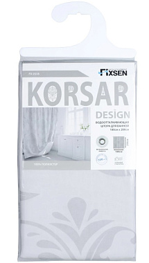 Шторка для ванной FIXSEN Korsar FX-2518 200х180см серый