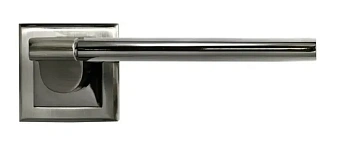 Дверная ручка нажимная MORELLI AGBAR MH-21 SN/BN-S белый никель/чёрный никель