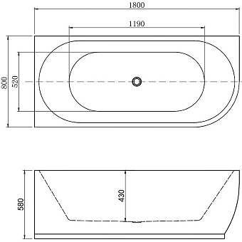 Ванна акриловая AQUANET Family 260054 180х80см отдельностоящая