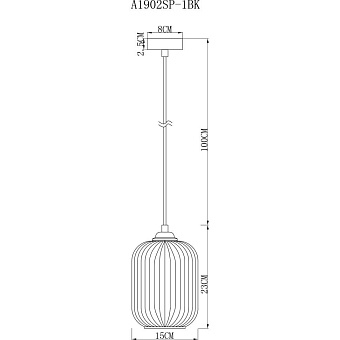 Светильник подвесной Arte Lamp ARWEN A1902SP-1BK 60Вт E27