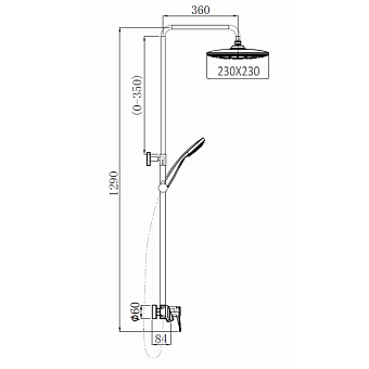 Душевая система Comforty FF074R-CGT графит