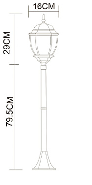 Светильник ландшафтный Arte Lamp PEGASUS A3151PA-1BN 60Вт IP44 E27 золотой/чёрный