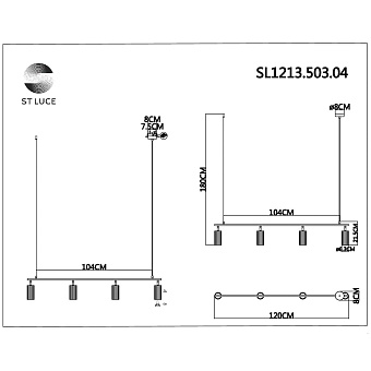 Светильник подвесной ST Luce KENDO SL1213.503.04 20Вт GU10